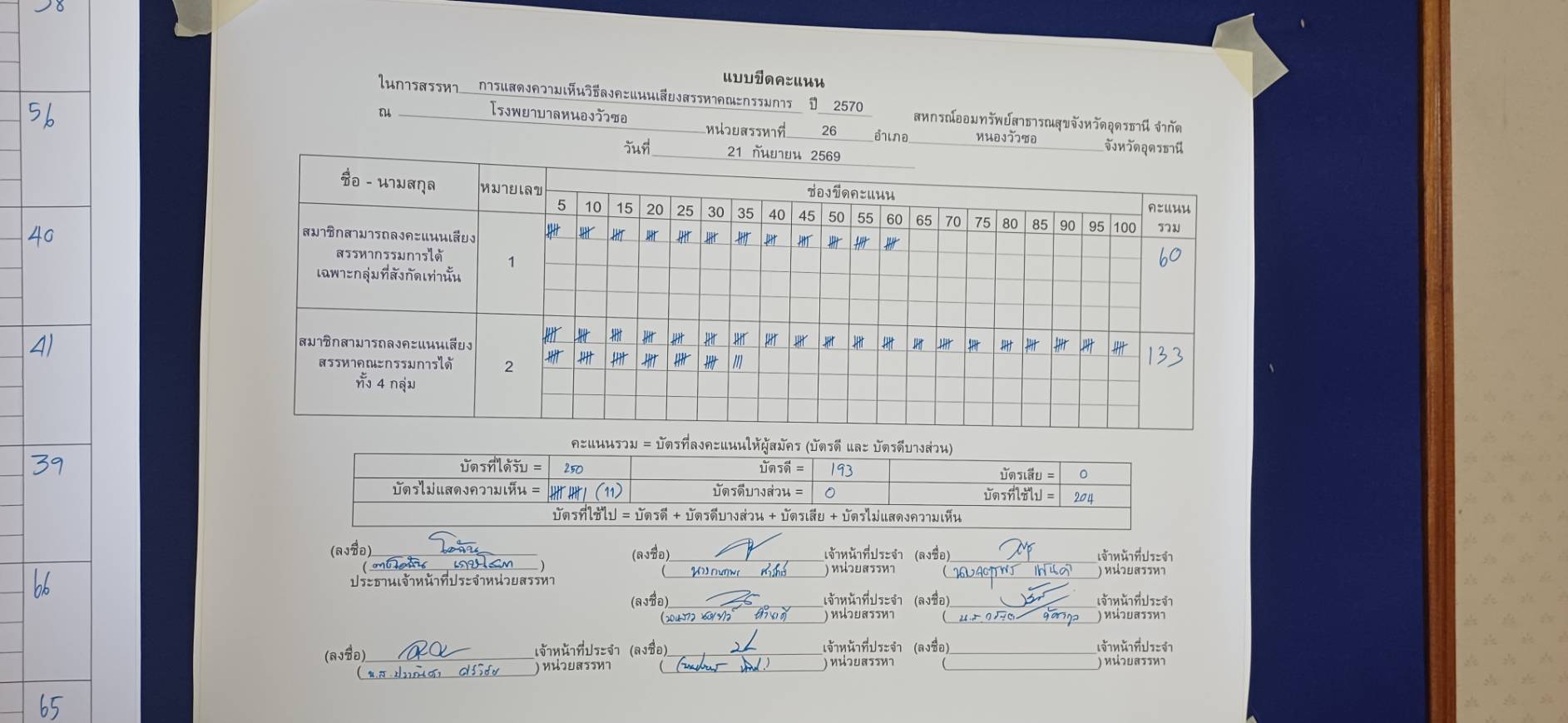 บอร์ดขีดคะแนน การแสดงความเห็น